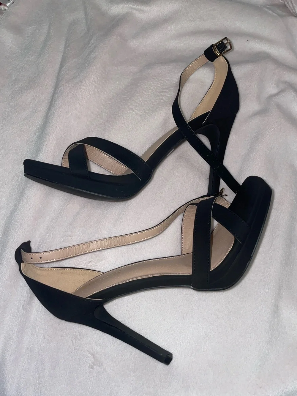 Classic Black Strappy High Heel Sandals - Women's